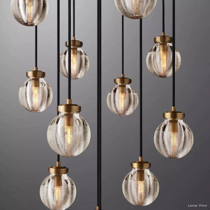 Pearl Shimmer Crystal Round Chandelier 38"