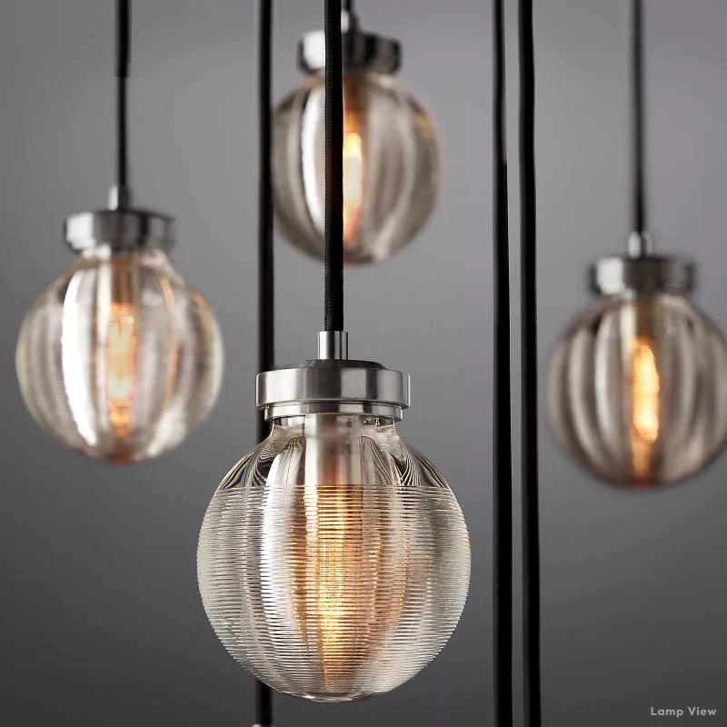 Pearl Shimmer Crystal Round Chandelier 38"