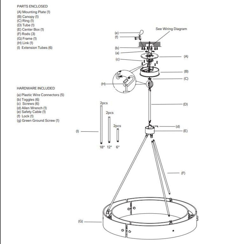 Vouvray Round Chandelier 36"
