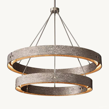 Vouvray Cast Surface Two-Tier Round Chandelier 36"