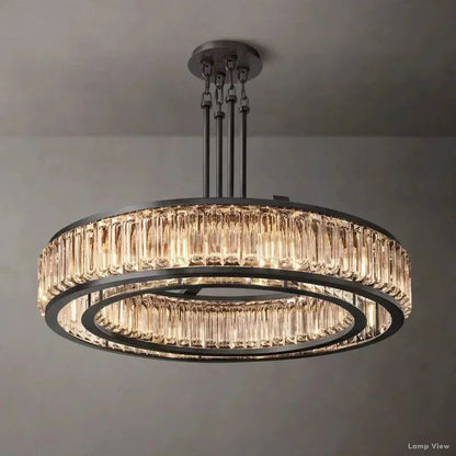 Maurier Pillared Crystal Round Chandelier 48"