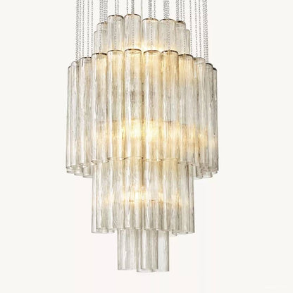Movani Tiered Glass Round Chandelier