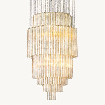 Movani Tiered Glass Round Chandelier