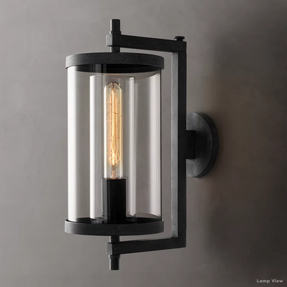 Devaux Glass Pillar Round Wall Sconce