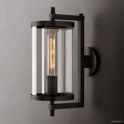 Devaux Glass Pillar Round Wall Sconce