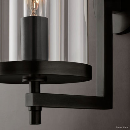 Devaux Glass Pillar Round Wall Sconce