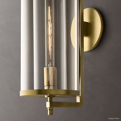 Devaux Glass Pillar Round Wall Sconce