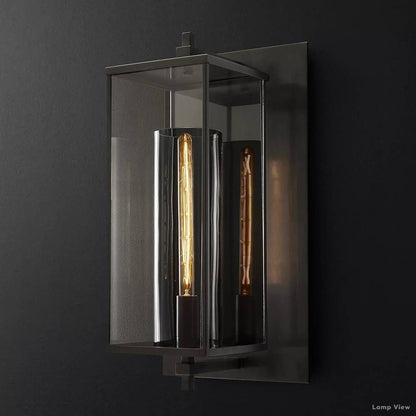 Devaux Glass Pillar Square Wall Sconce