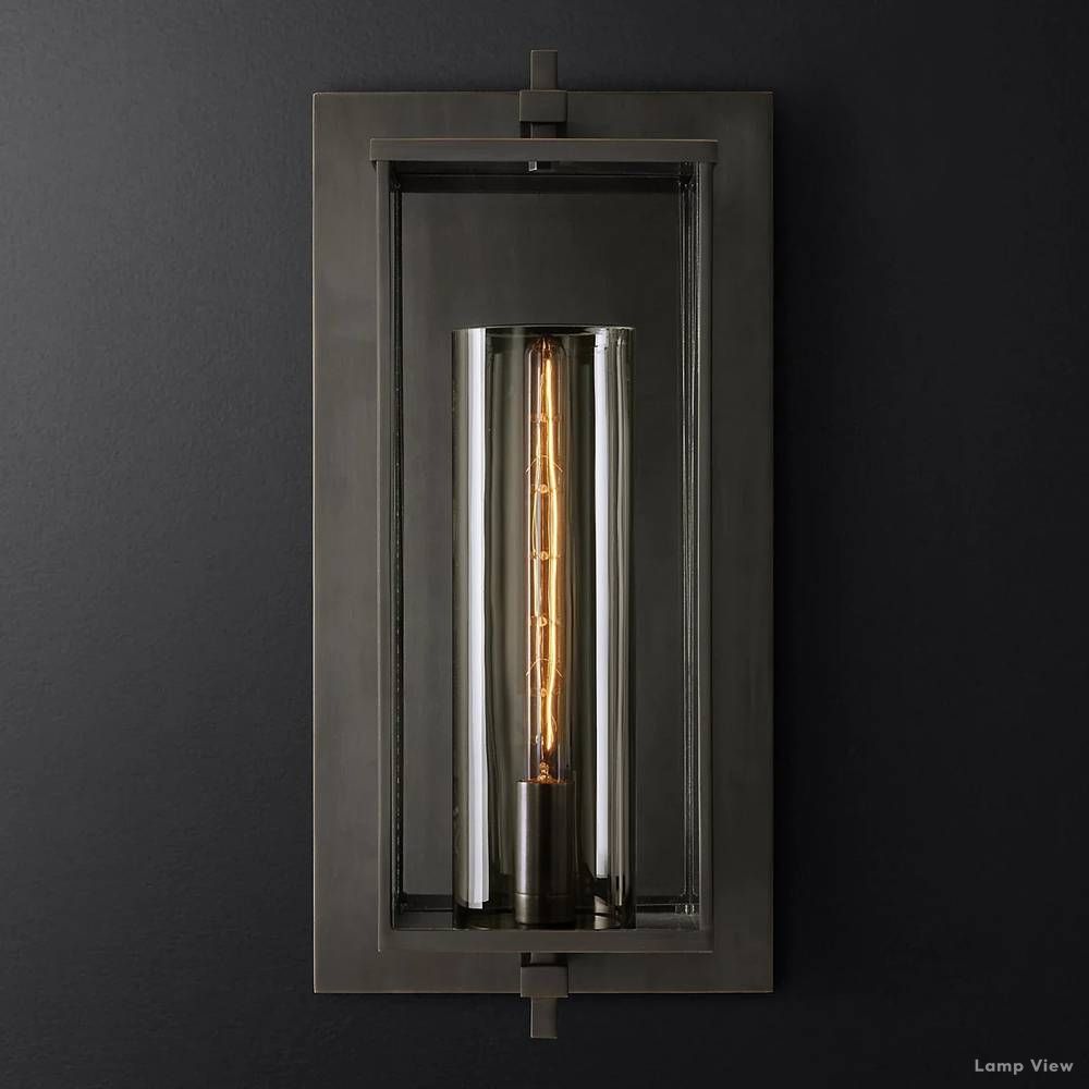 Devaux Glass Pillar Square Wall Sconce