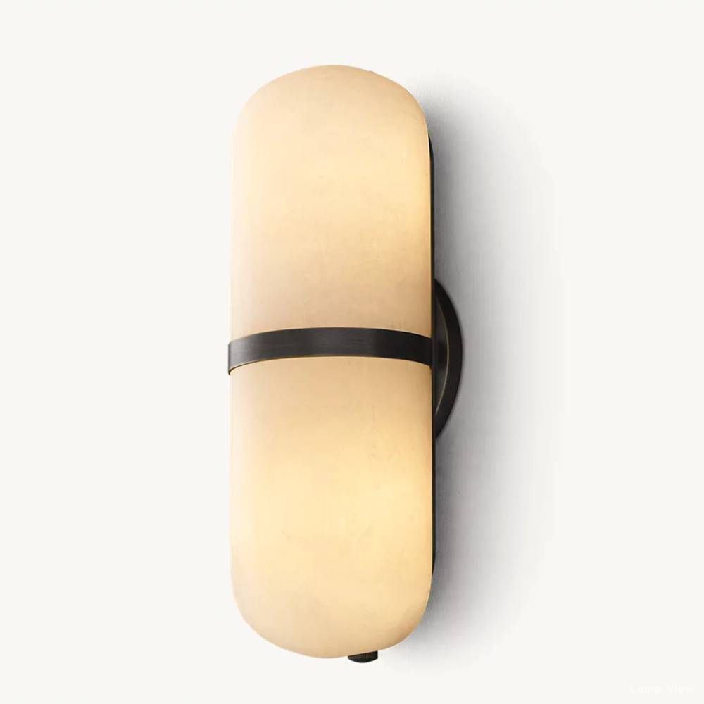 Maderno Satiny Alabaster Pill Wall Sconce