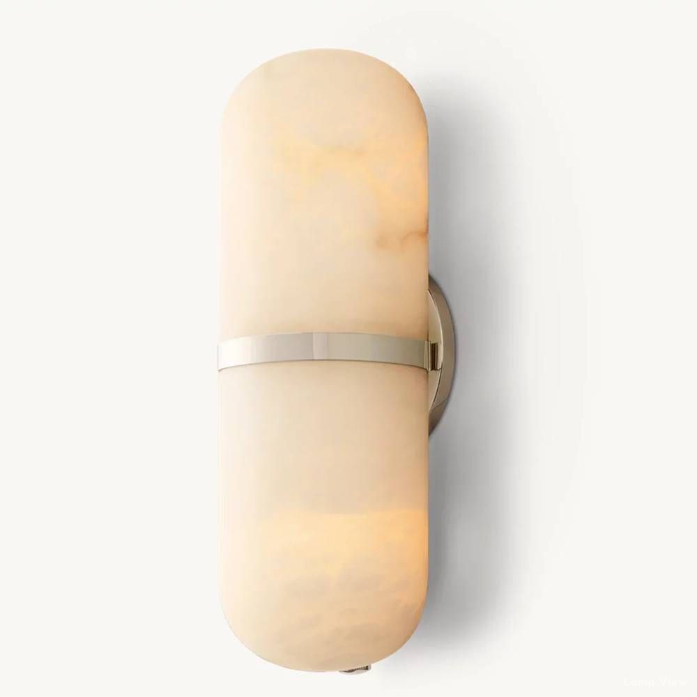 Maderno Satiny Alabaster Pill Wall Sconce