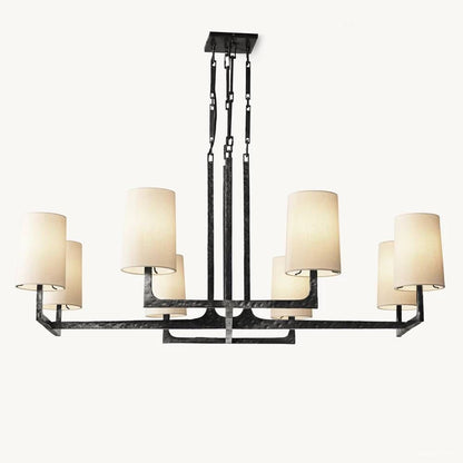 Wright Hammered Form Square Chandelier 48"