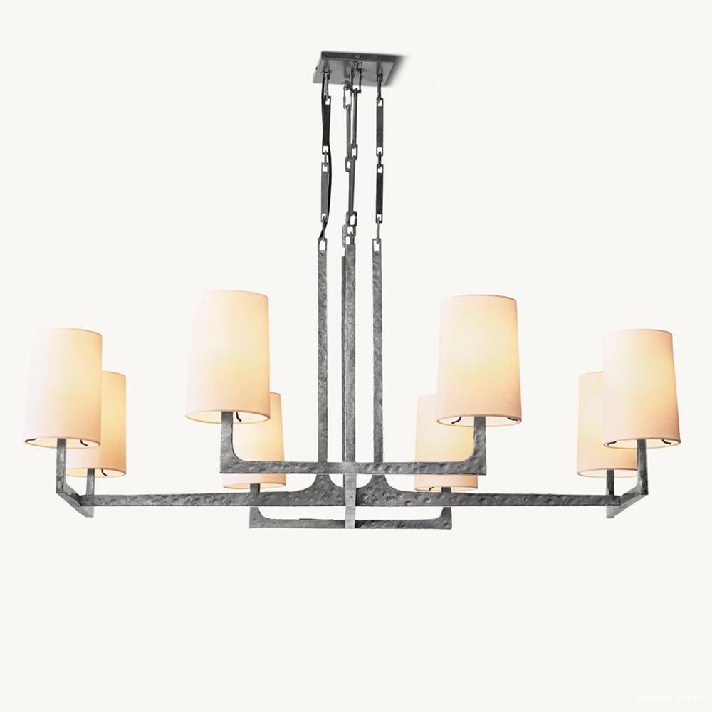 Wright Hammered Form Square Chandelier 48"