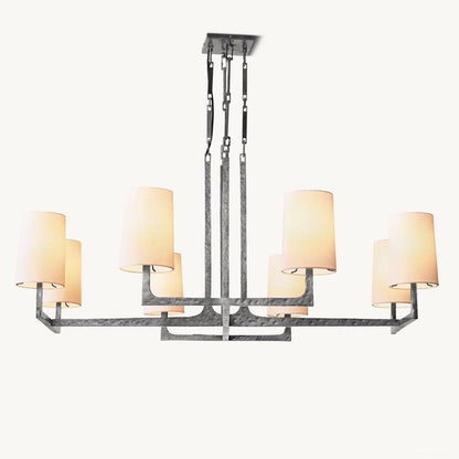 Wright Hammered Form Square Chandelier 48"