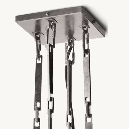 Wright Hammered Form Square Chandelier 48"
