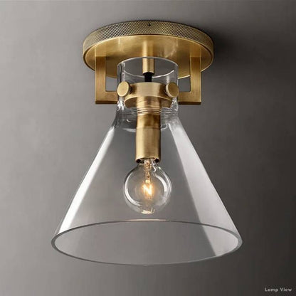 Machinist Glass Funnel Flush Mount