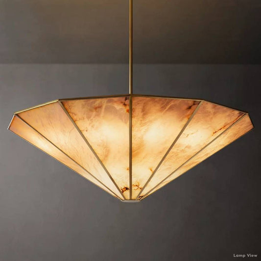 Lucette Alabaster Panelled Round Chandelier 60"