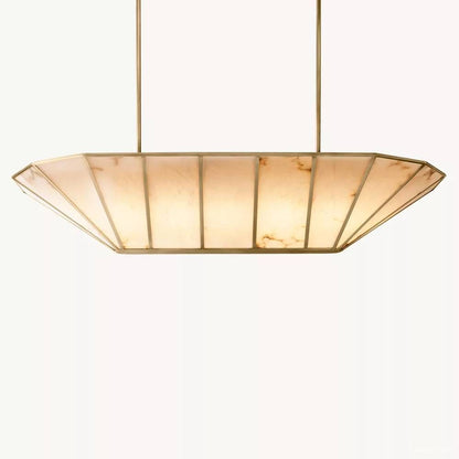 Lucette Alabaster Panelled Linear Chandelier 74"