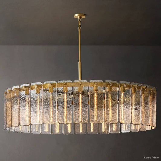 Calamette Speckly Glass Round Chandelier 60"