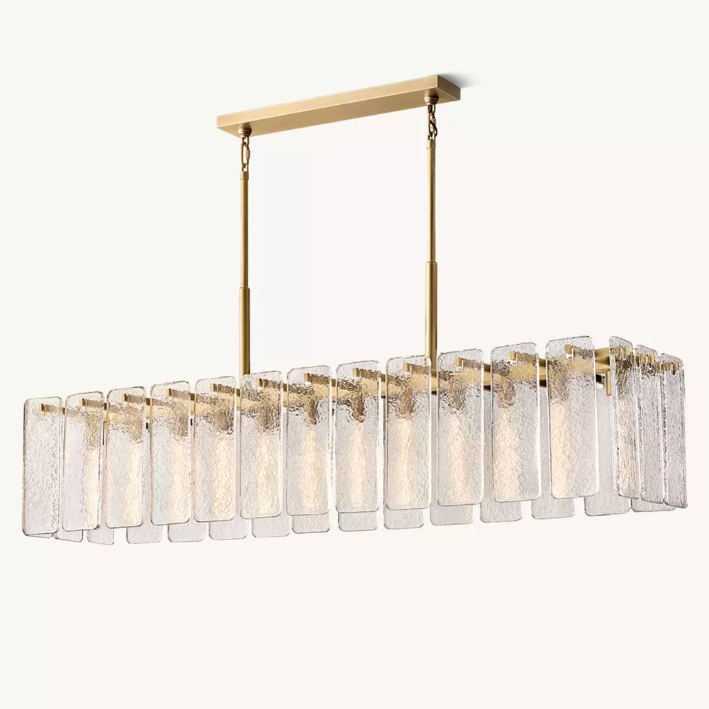 Calamette Glass Rectangular Chandelier 72"