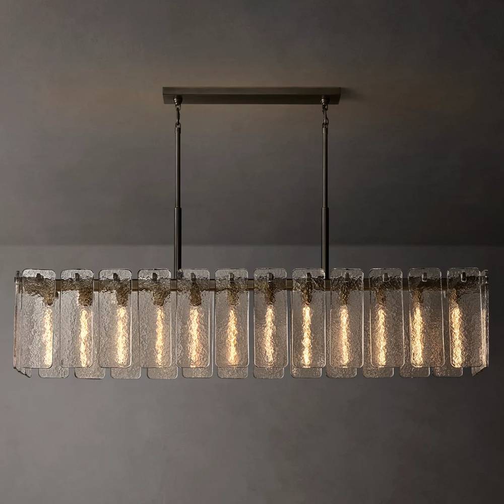 Calamette Glass Rectangular Chandelier 72"