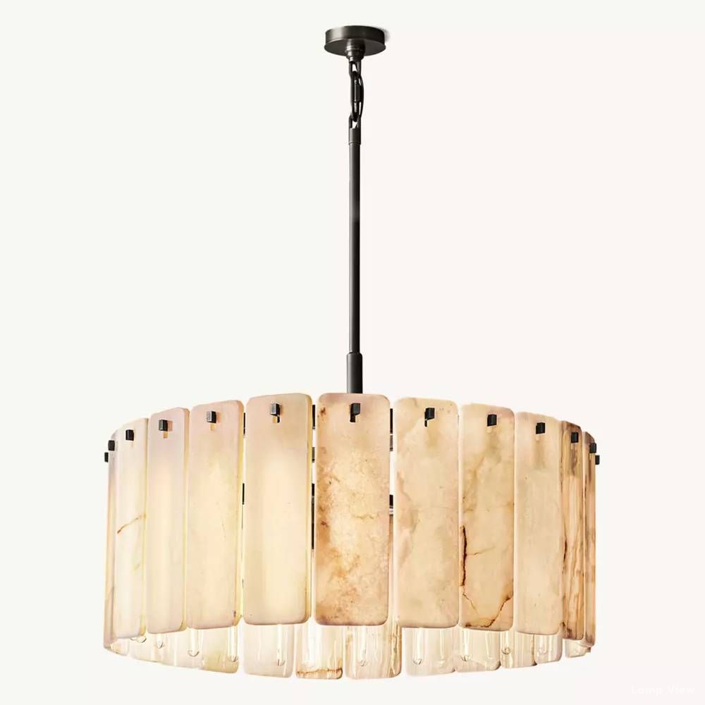 Calamette Speckly Onyx Round Chandelier 36"