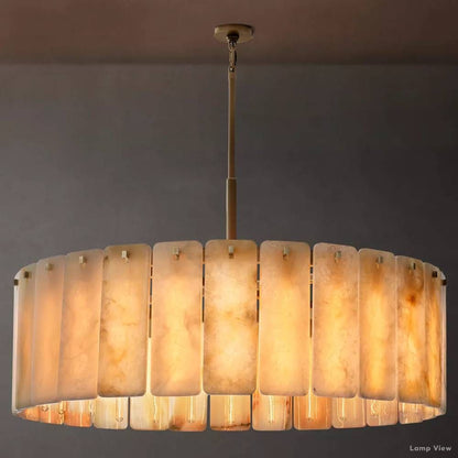 Calamette Speckly Onyx Round Chandelier 48"