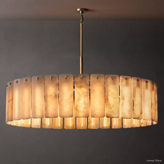Calamette Speckly Onyx Round Chandelier 60"