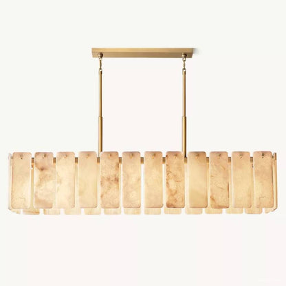 Calamette Speckly Onyx Rectangular Chandelier 74"
