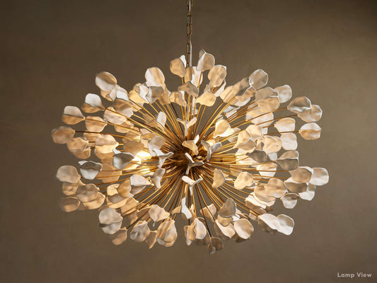 Lunaria Ceramic Petal Round Chandelier