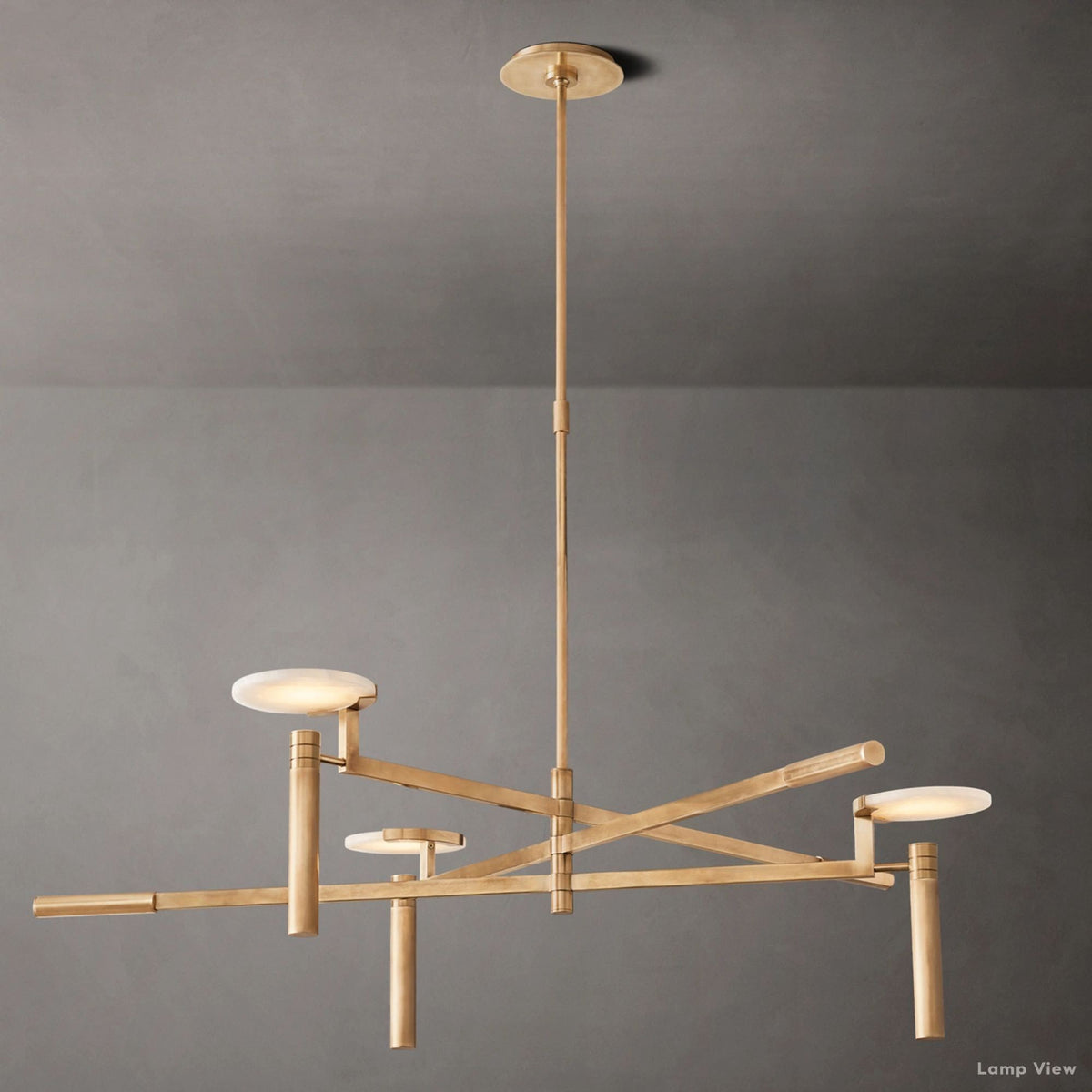Maderno Satiny Alabaster Round Chandelier 45"