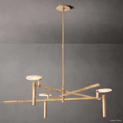 Maderno Satiny Alabaster Round Chandelier 45"