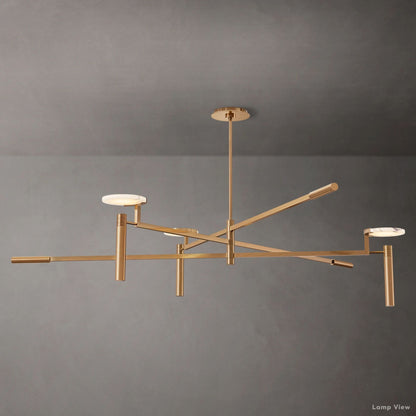 Maderno Satiny Alabaster Round Chandelier 60"