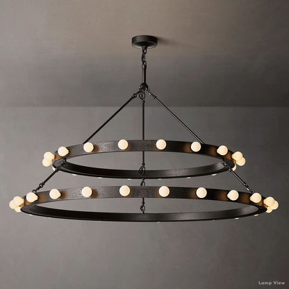 Vitoria Globe Border Two-Tier Round Chandelier 48"