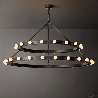 Vitoria Globe Border Two-Tier Round Chandelier 48"