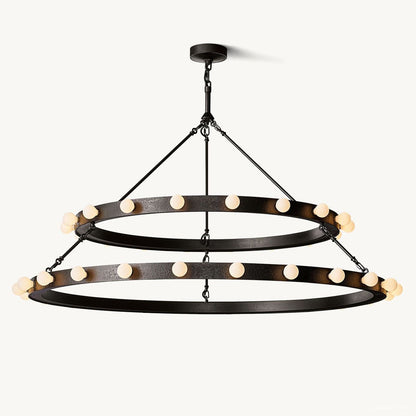 Vitoria Globe Border Two-Tier Round Chandelier 48"
