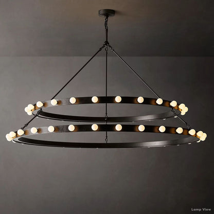 Vitoria Globe Border Two-Tier Round Chandelier 60"
