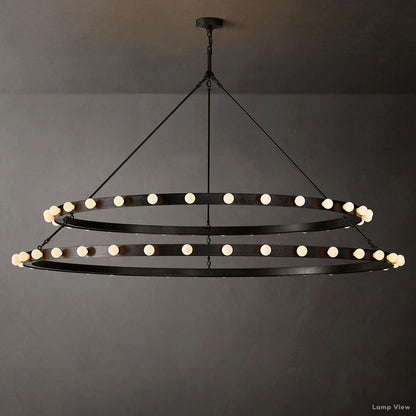 Vitoria Globe Border Two-Tier Round Chandelier 72"
