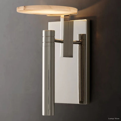Maderno Satiny Alabaster Dome Wall Sconce