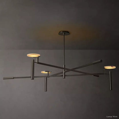 Maderno Satiny Alabaster Round Chandelier 60"
