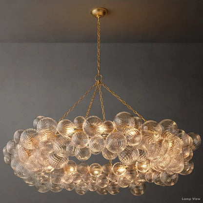 Trellor Spiraled Globe Ring Chandelier 63"