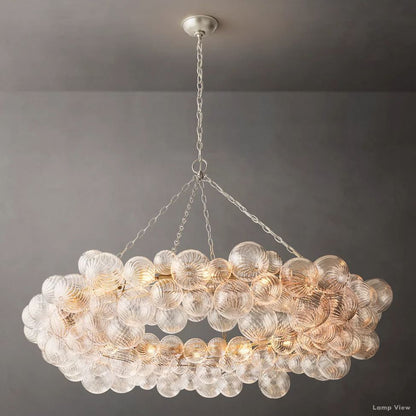 Trellor Spiraled Globe Ring Chandelier 54"