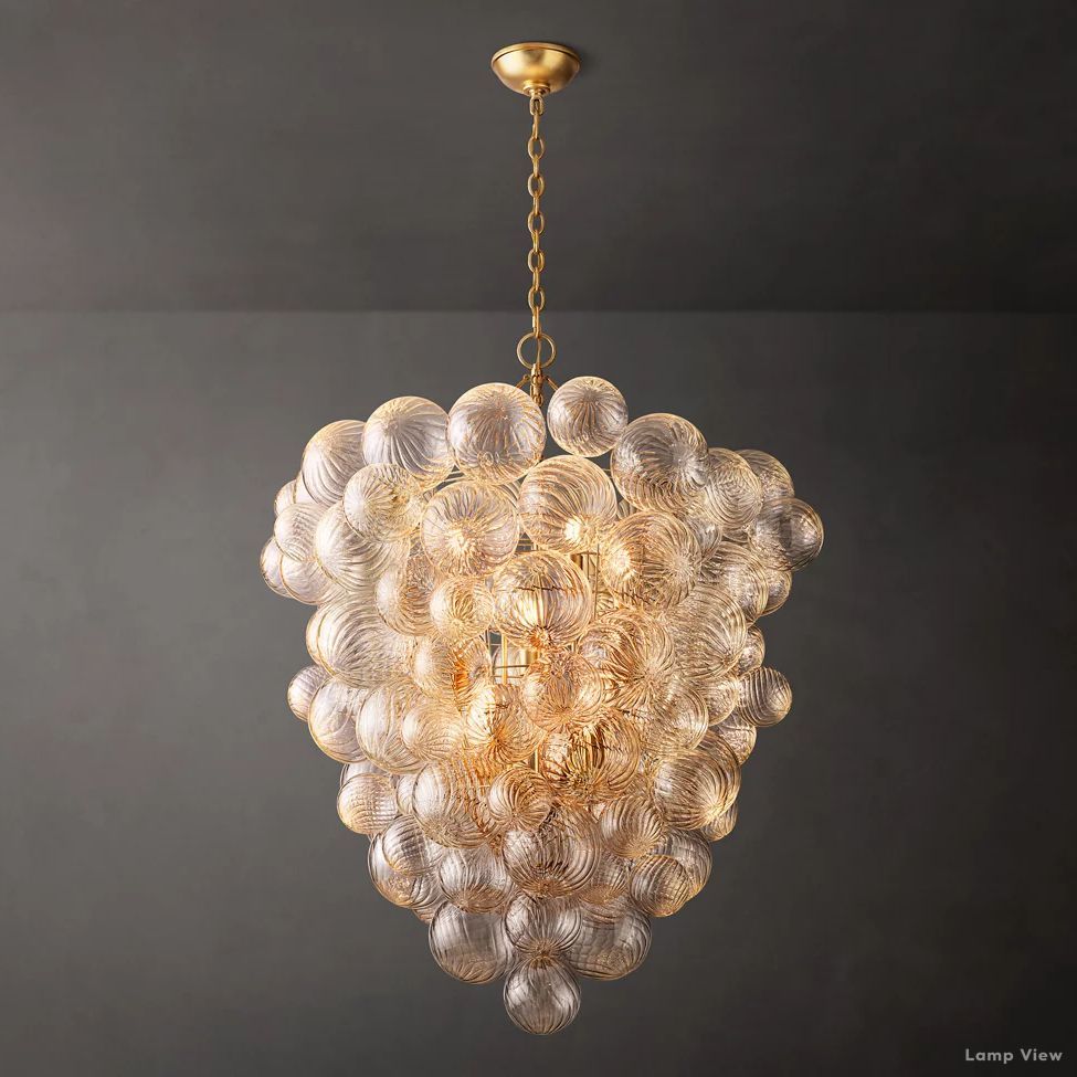 Trellor Spiraled Globe Entry Chandelier 36"