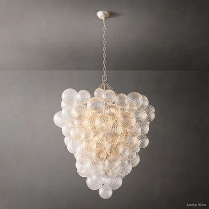 Trellor Spiraled Globe Entry Chandelier 36"