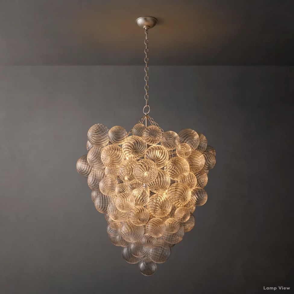 Trellor Spiraled Globe Entry Chandelier 36"