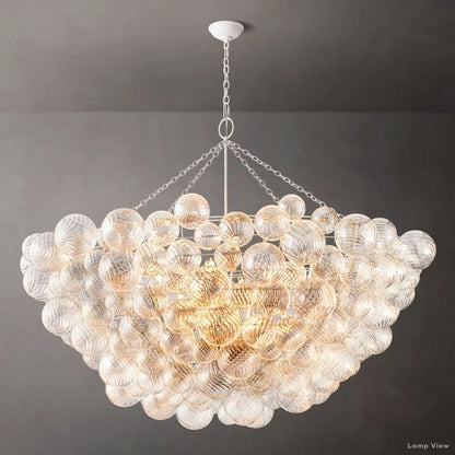 Trellor Spiraled Globe Round Chandelier 66"