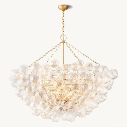 Trellor Spiraled Globe Round Chandelier 56"