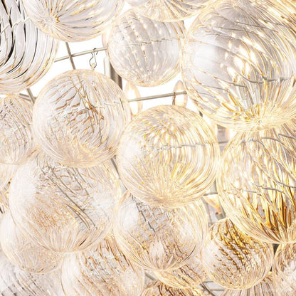 Trellor Spiraled Globe Round Chandelier 56"