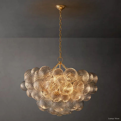Trellor Spiraled Globe Round Chandelier 33"