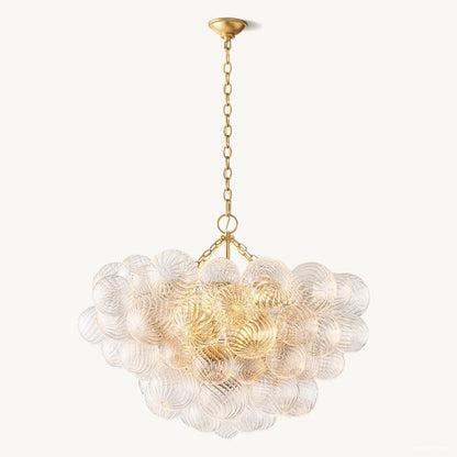 Trellor Spiraled Globe Round Chandelier 33"